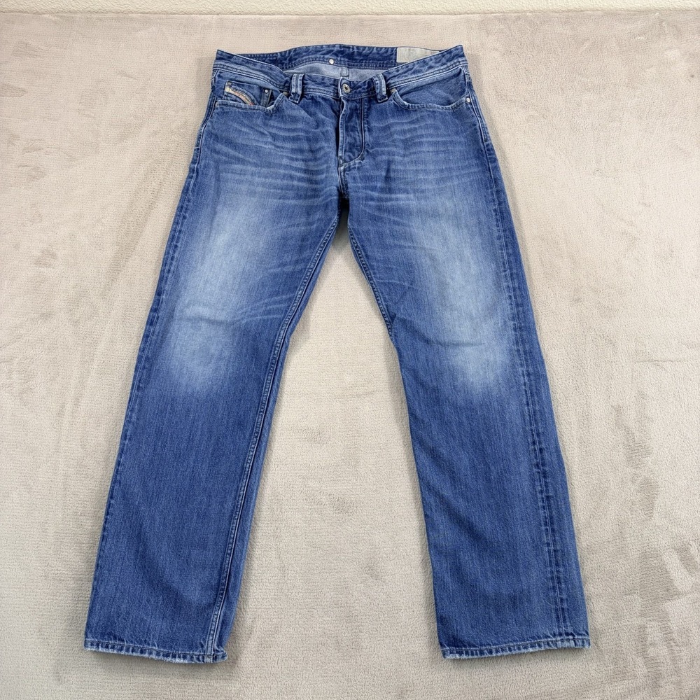 Vintage Diesel Larkee Regular Straight Jeans in Blue 008XR Wash Men 34x30 Italy